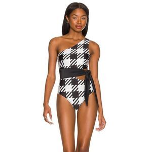 Beach Riot Carlie One Piece in Houndstooth